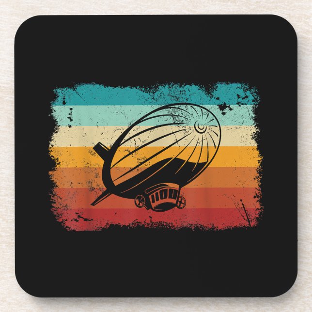 Retro Vintage Zeppelin Dirigible Airship Zepplin L Coaster (Front)