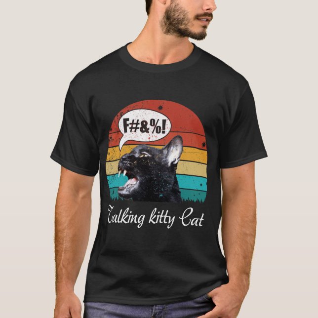 Retro vintagealking Kitty Cat gift boy T-Shirt (Front)