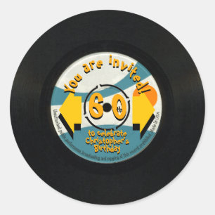 Retro Vinyl 60th Birthday Party R Sticker