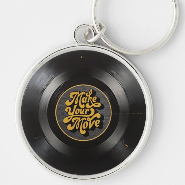 Retro Vinyl Key Ring (Front)