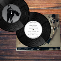 Retro Vinyl Music Record Wedding Save the Date