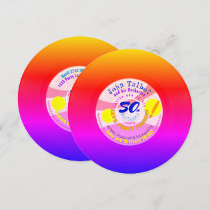 Retro Vinyl Record 45 RPM Rainbow 50th Birthday IC Announcement