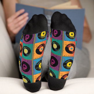 Retro Vinyl Record Album 60s 70s Socks