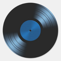 Retro Vinyl Record Album in Blue