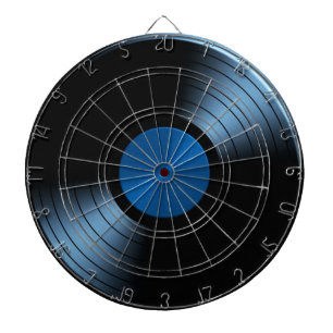 Retro Vinyl Record Album in Blue Dartboard