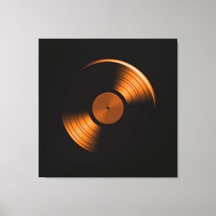Retro Vinyl Record Album in Orange Canvas Print
