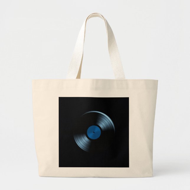 Retro Vinyl Record Album Large Tote Bag (Front)