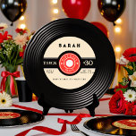 Retro Vinyl Record Birthday Paper Plate<br><div class="desc">Bring the groove to your celebration with our Retro Vinyl Record Birthday Paper Plates, perfectly matching our best-selling vinyl invitation design. Featuring a realistic record print with a customisable centre label, these plates are ideal for music-themed birthdays, 70s/80s parties, DJ celebrations, and milestone events. Add your name, age, and event...</div>