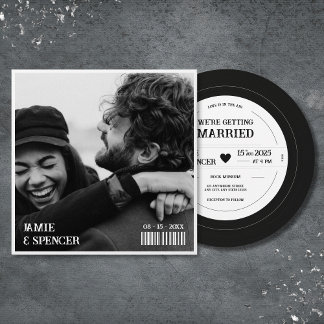 Retro Vinyl Record Cover Photo  Album Wedding Envelope