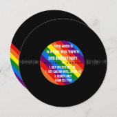 Retro Vinyl Record Gay Pride Custom Party Invites (Front/Back)