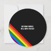Retro Vinyl Record Gay Pride Custom Party Invites (Back)