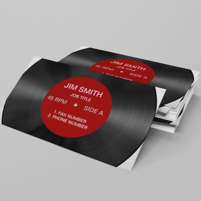 Retro Vinyl Record Generic Business Card Template (Creator Uploaded)