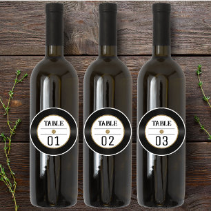 Retro Vinyl Record Gold Glitter Table Number 4x4