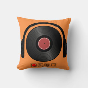 Retro Vinyl Record Headphones Music Pillow