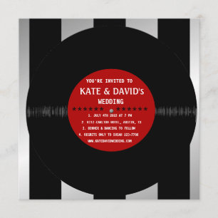 Retro Vinyl Record l Modern Wedding Invitation