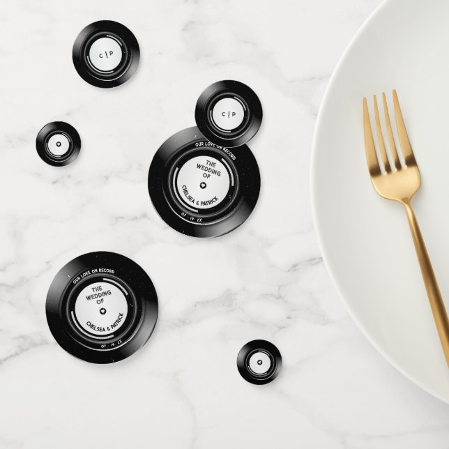 Retro Vinyl Record Minimalist Table Decor Wedding  Confetti (Group)