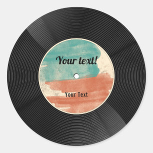 Retro Vinyl Record Music Album Classic Round Sticker