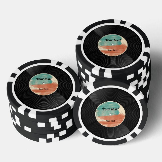 Retro Vinyl Record Music Album Poker Chips (Stack)