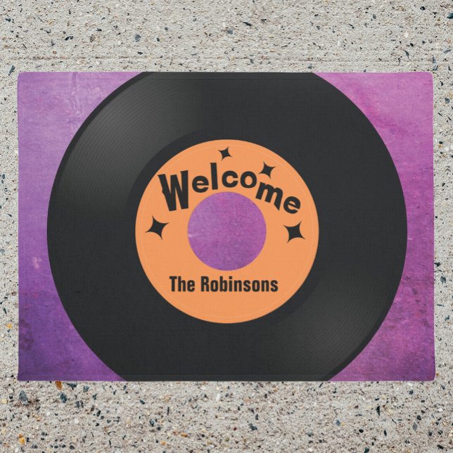 Retro vinyl record music lovers doormat (Creator Uploaded)