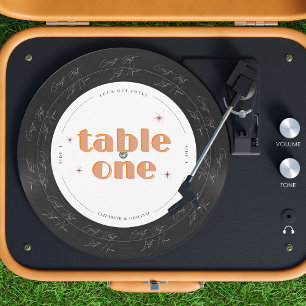 Retro Vinyl Record Music   Wedding Table Number