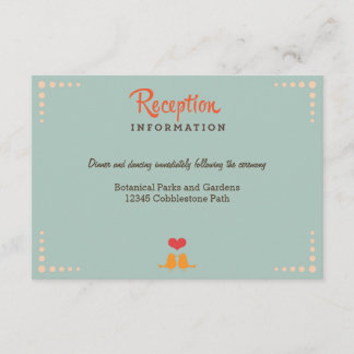 Retro Vinyl Record Orange Sky Blue Wedding Insert