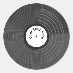Retro Vinyl Record Personalised  Classic Round Sticker