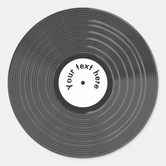 Retro Vinyl Record Personalised  Classic Round Sticker (Front)