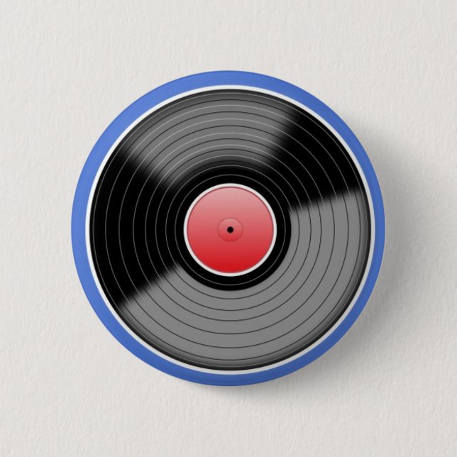 Retro Vinyl Record Pin Badge (Front)