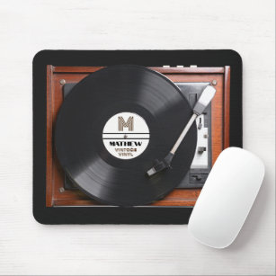 Retro Vinyl Record Player Mouse Pad