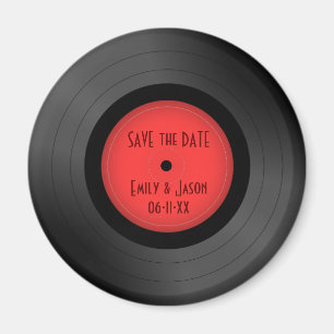 Retro Vinyl Record Save the Date magnet