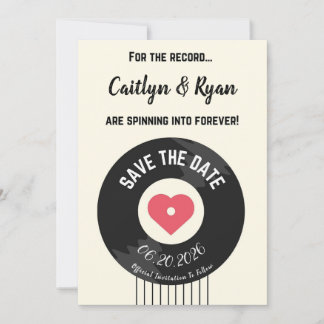 Retro Vinyl Record Save the Date – Music Lover