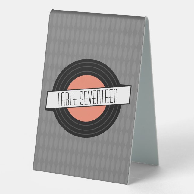 Retro Vinyl Record Table Tent Sign (Back)