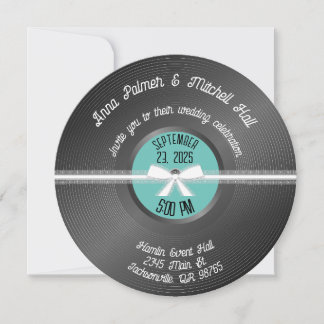 Retro Vinyl Record Wedding Invitation
