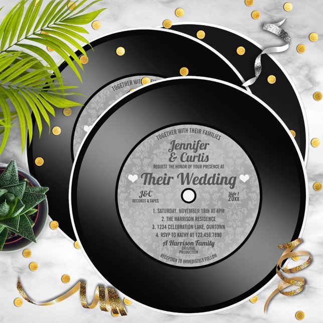 Retro Vinyl Record Wedding Invitation (Creator Uploaded)