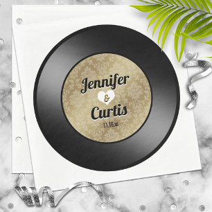 Retro Vinyl Record Wedding Napkins