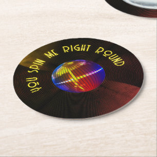 Retro Vinyl Record You Spin Me Right Round Coaster