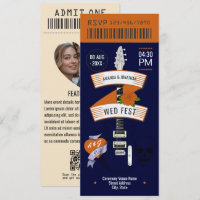 Retro Vinyl Rock ’n’ Roll Wedding Ticket