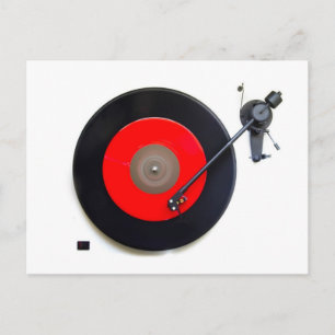 Retro Vinyl Turntable Postcard