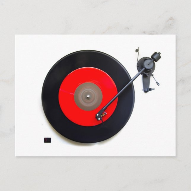 Retro Vinyl Turntable Postcard (Front)