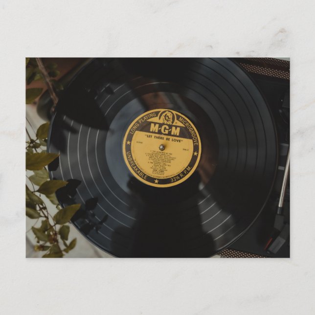 Retro Vinyl Wedding Invitation - Let There Be Love (Front)