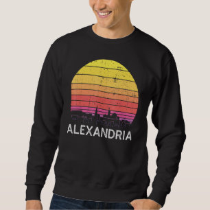 Retro Virginia Alexandria Skyline Vintage Urban Bu Sweatshirt