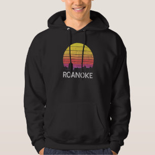Retro Virginia Roanoke Skyline Vintage Urban Build Hoodie