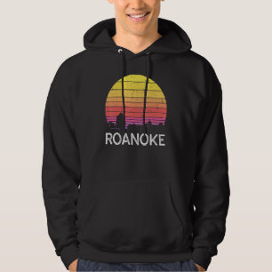 Retro Virginia Roanoke Skyline Vintage Urban Build Hoodie