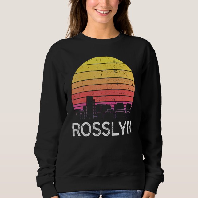 Retro Virginia Rosslyn Skyline Vintage Urban Build Sweatshirt (Front)