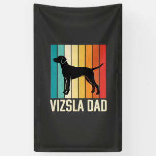 Retro Vizsla Dad Dog Silhouette Banner