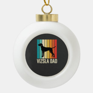 Retro Vizsla Dad Dog Silhouette Ceramic Ball Christmas Ornament