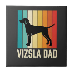 Retro Vizsla Dad Dog Silhouette Ceramic Tile
