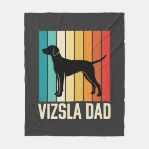 Retro Vizsla Dad Dog Silhouette Fleece Blanket