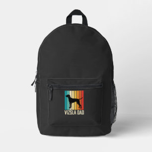 Retro Vizsla Dad Dog Silhouette Printed Backpack