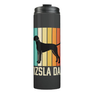 Retro Vizsla Dad Dog Silhouette Thermal Tumbler